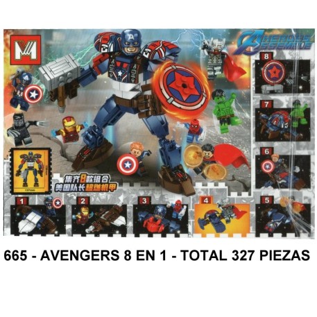 AVENGERS 8 EN 1 - TOTAL 327 PIEZAS