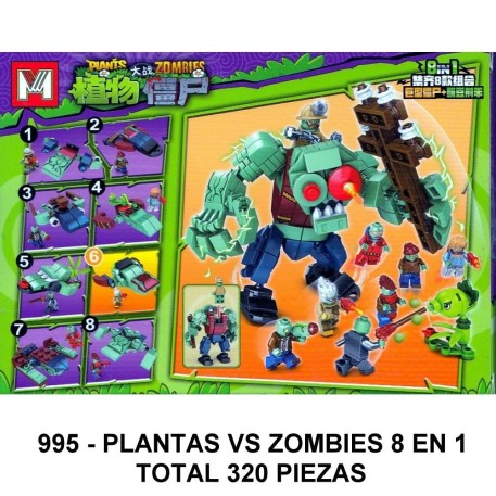 PLANTAS VS ZOMBIES 8 EN 1 - TOTAL 320 PIEZAS - D2