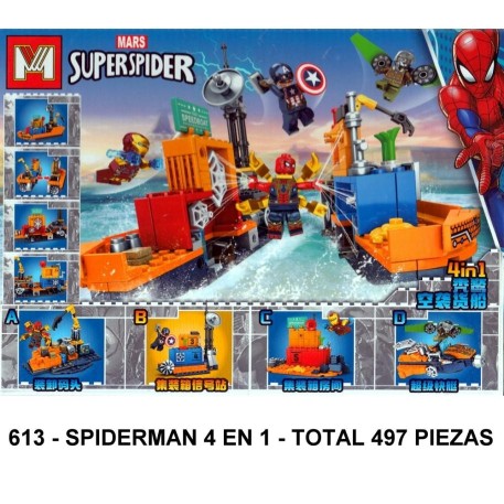SPIDERMAN 4 EN 1 - TOTAL 497 PIEZAS - B2