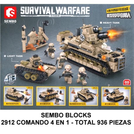 SET SURVIVAL WARFIRE 4 EN 1 - TOTAL 937 PIEZAS - PRECIO X MODELO - E5