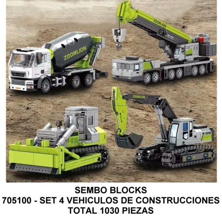 SET MAQUINAS DE CONSTRUCCION 4 EN 1 - TOTAL 1030 PIEZAS - PRECIO X MODELO - E2