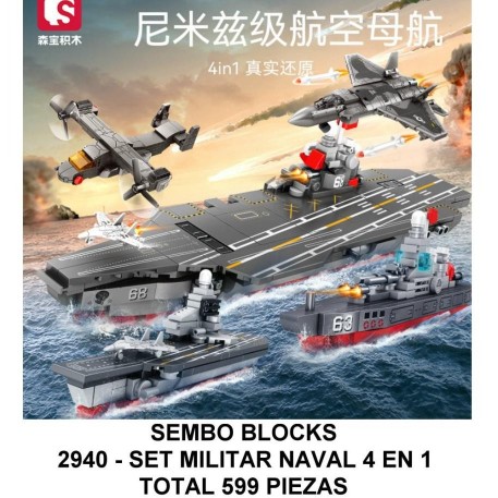 SET COMANDO NAVAL 4 EN 1 - TOTAL 599 PIEZAS - F2