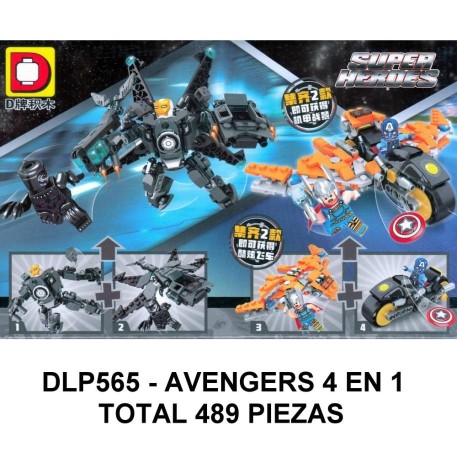 AVENGERS 4 EN 1 - TOTAL 489 PIEZAS - A2