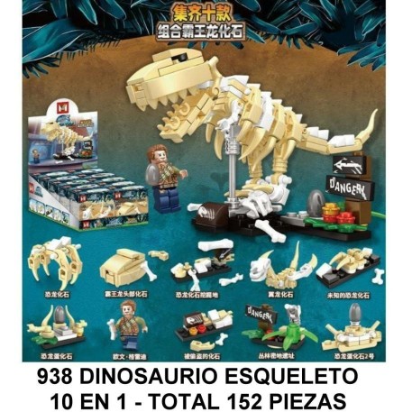DINOSAURIO ESQUELETO 10 EN 1-TOTAL 152 PIEZAS - G3
