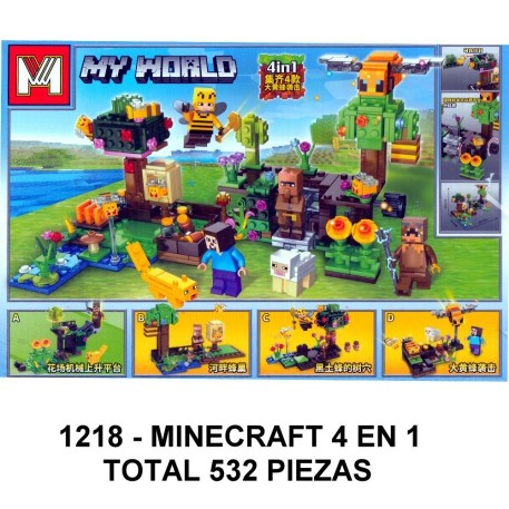 MINECRAFT 4 EN 1 - TOTAL 532 PIEZAS - F3