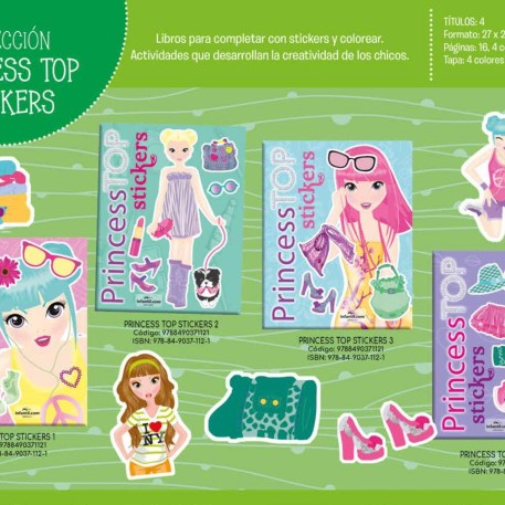 COLECCION PRINCESS TOP STICKERS - PRECIO X 4 TITULOS