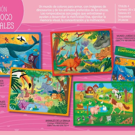 COLECCION ROMPECOCOS DE ANIMALES - PRECIO X 4 TITULOS