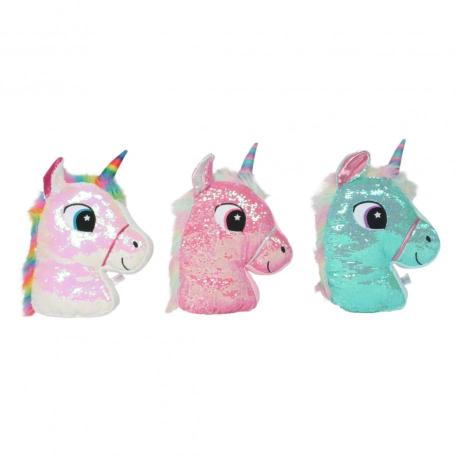 ALMOHADON UNICORNIO CON LENTEJUELAS 35 CMS